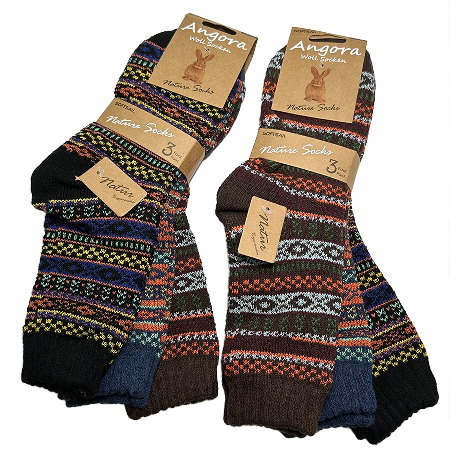 3-9 Paar Herren & Damen Angorawollsocken Vintage warme Vintage stil Wintersocken Geschenk 39-42 43-46