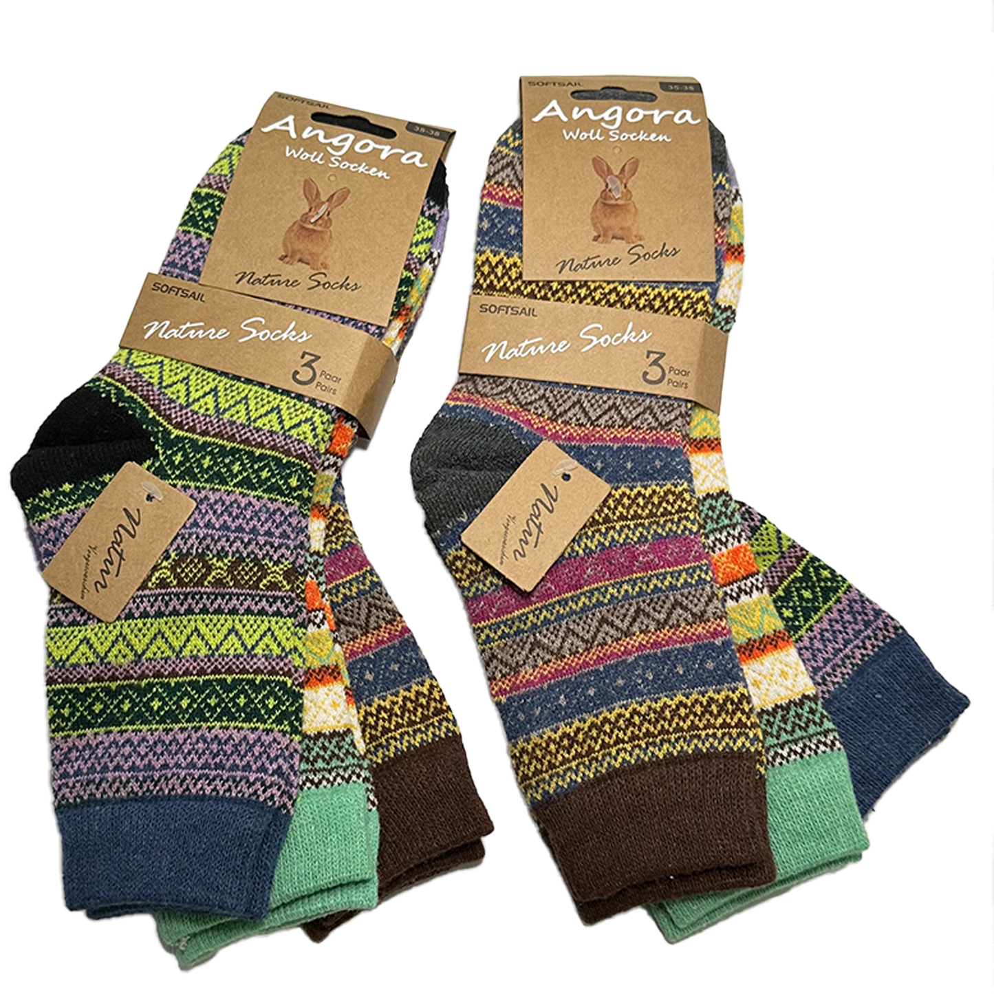 3-9 Paar Damen Angorawollsocken Vintage warme Vintage stil Wintersocken Geschenk 35-38 39-42