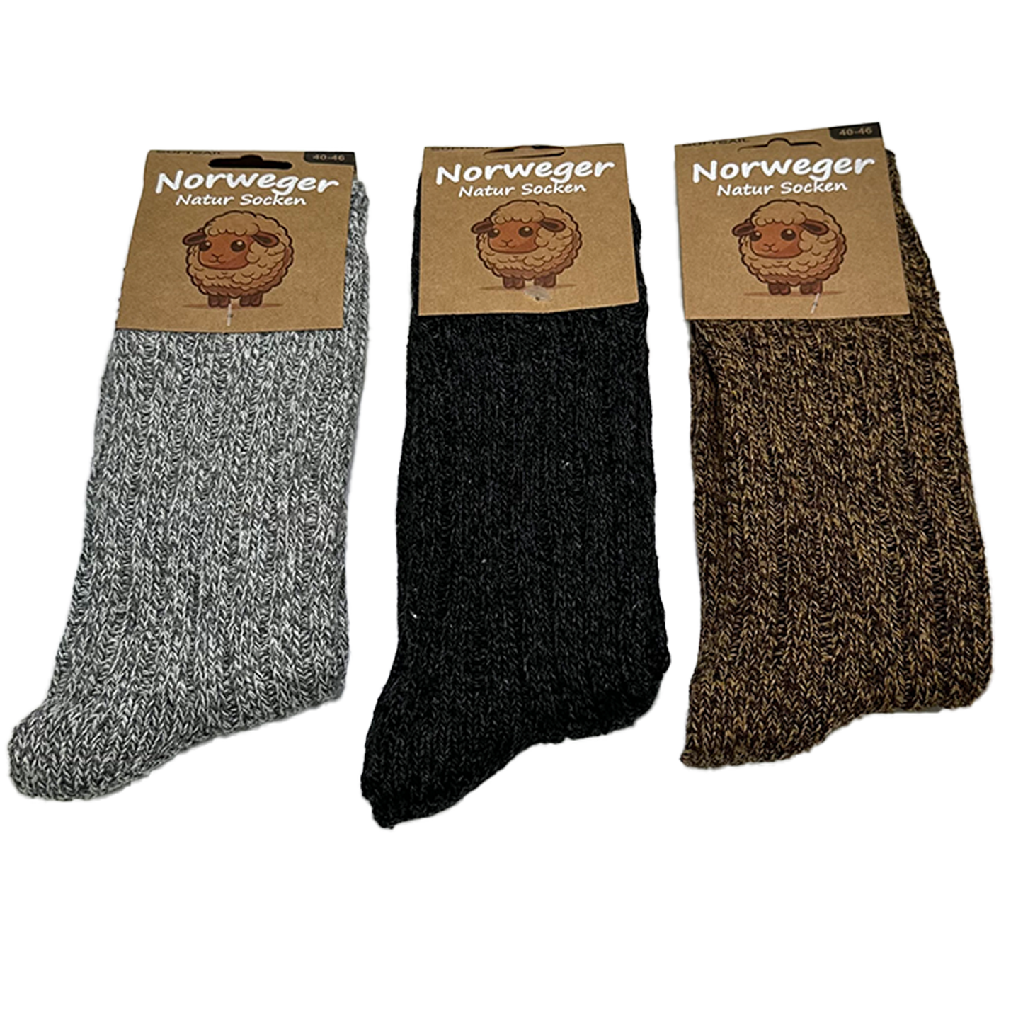 6/12 Paar Norweger Socken Herren Wollsocke aus 80% Wolle Arbeitswollsocke dicke Wintersocken 40-46