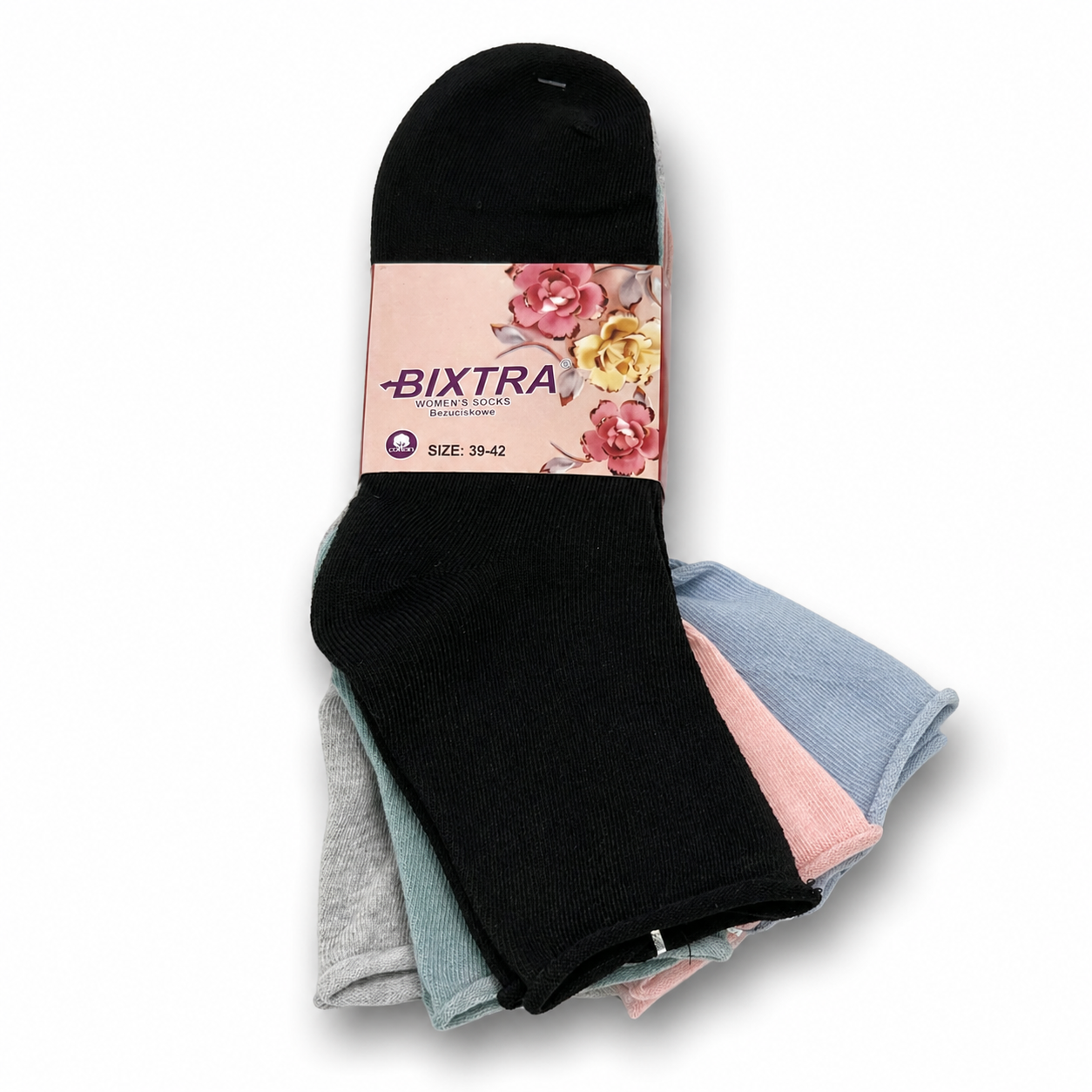 Damen Baumwollsocken ohne Gummibund – 95% Baumwolle – 10 bis 30 Paar – Größe 35–38 & 39–42