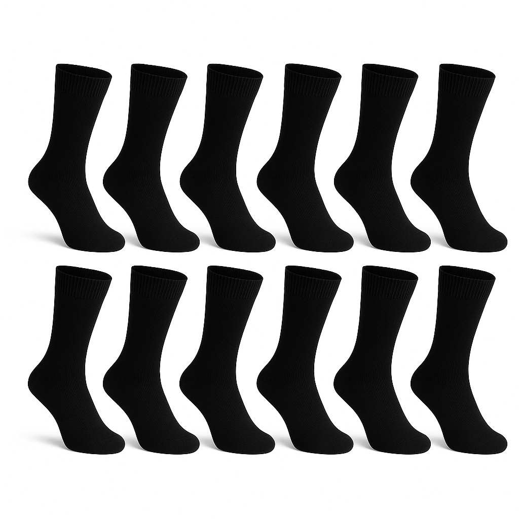 10 Paar Herren Socken Schwarz 39-46 – Baumwollsocken 95% Baumwolle, 5% Elasthan – Softsail Sportsocken für Alltag & Freizeit