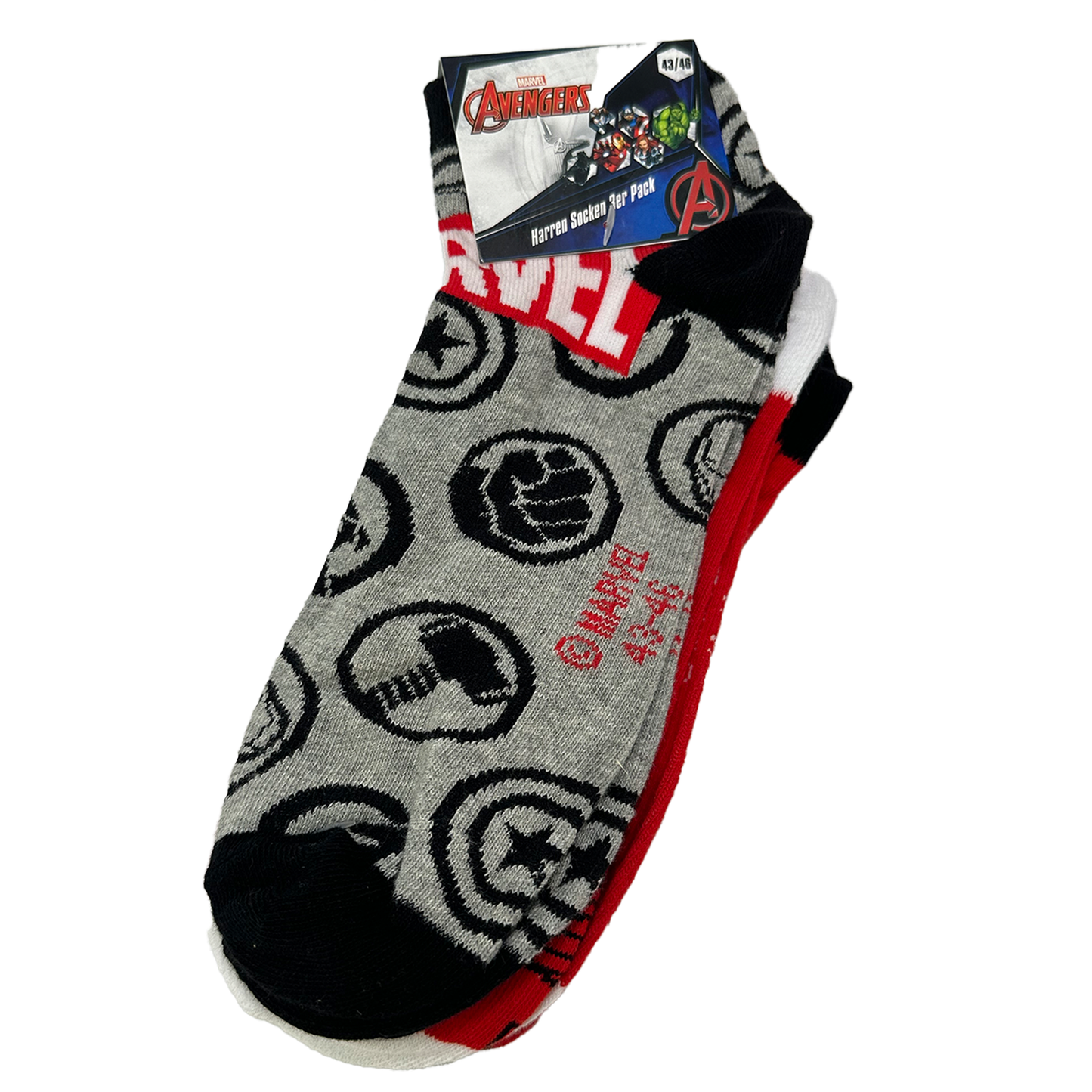 Marvel Avengers Herrensocken 3er Pack – Öko-Tex Standard 100 – Größen 39-42, 43-46 – Bequem & Strapazierfähig