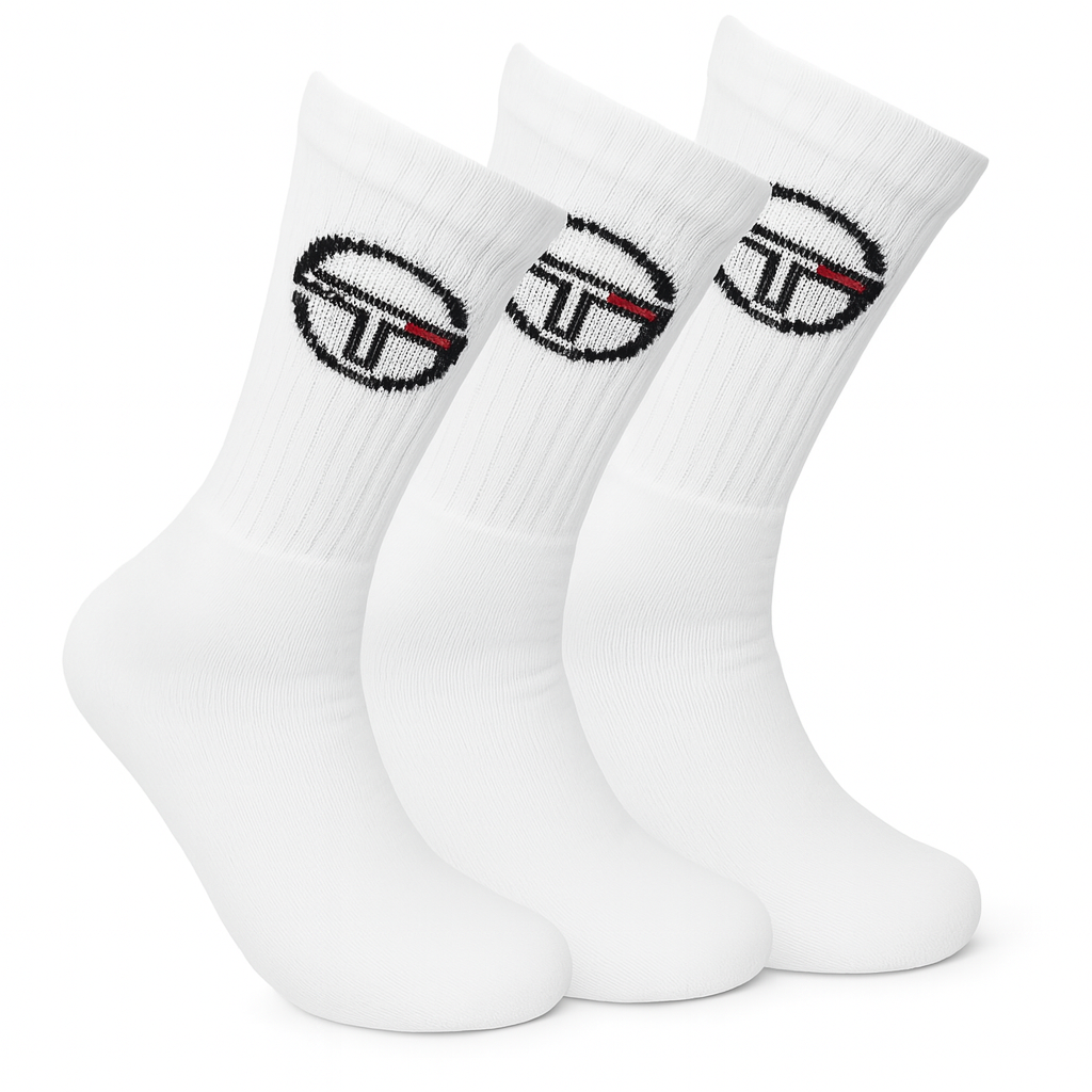 6/12 Paar Sergio Tacchini Socken | Ideal für Arbeit & Sport | Größen 39-46 | Schwarz & Weiß