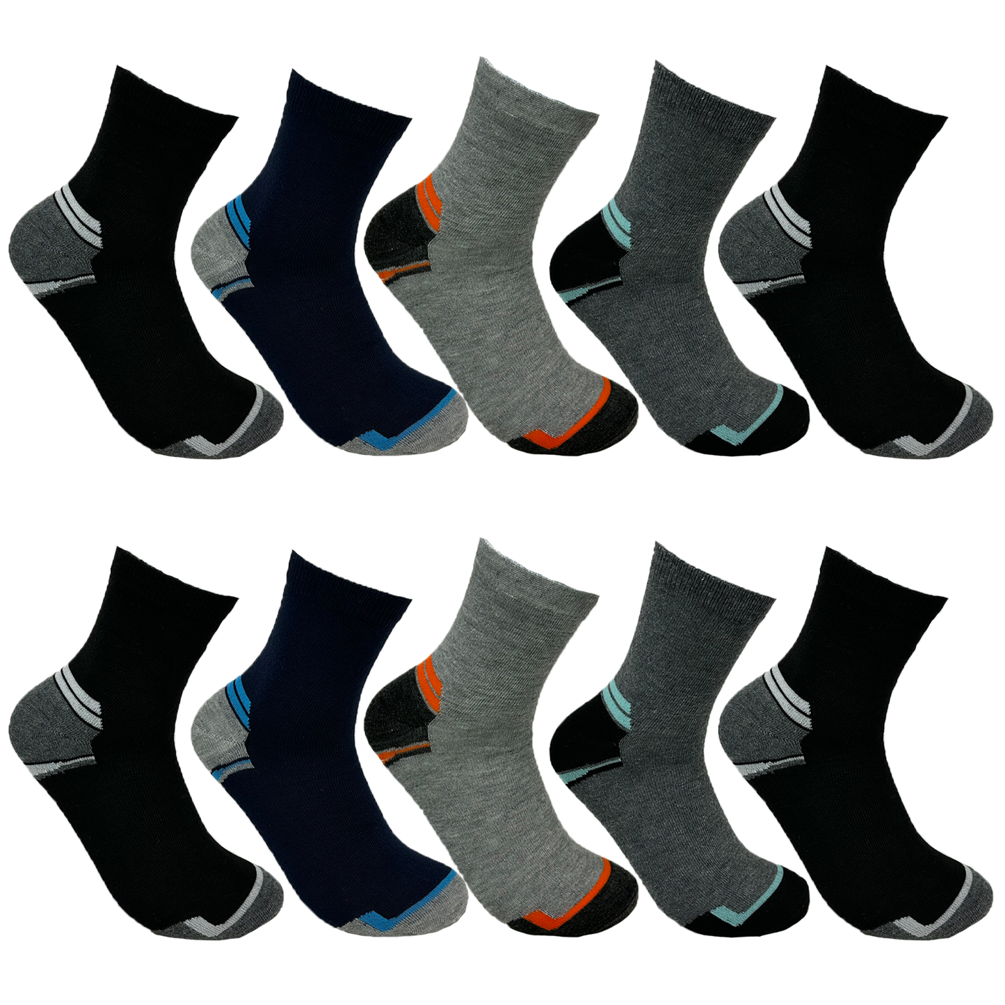 10-30 Paar Herren Sportsocken Baumwolle, Tennissocken Freizeit und Arbeitssocken