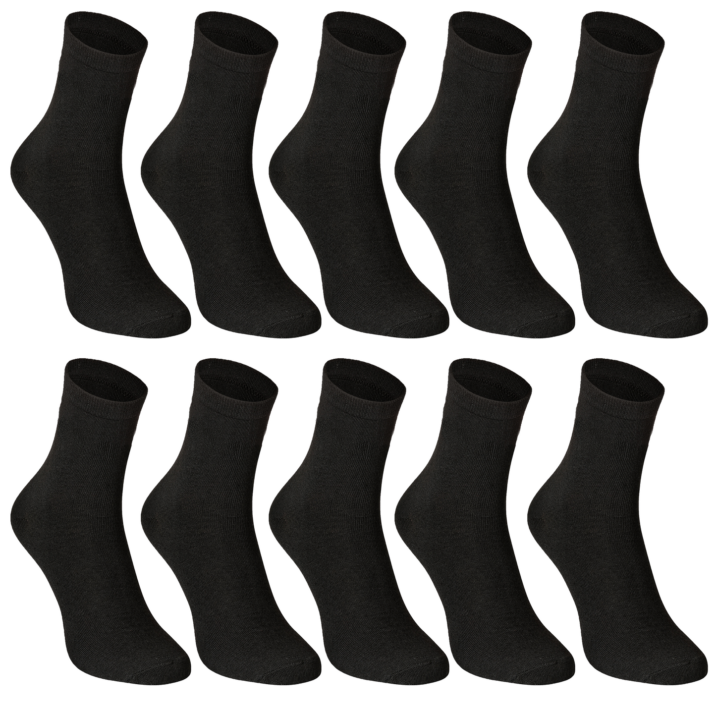 10-30 Paar Herrensocken Schwarz 95% Baumwolle Strümpfe Socken 39-46 Komfortable