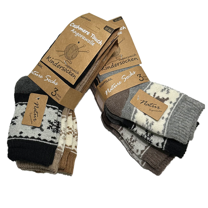 6/12 Paar Superweiche Kinder Cashmere Touch Angorawolle Socken – Größen 27-30 & 31-34