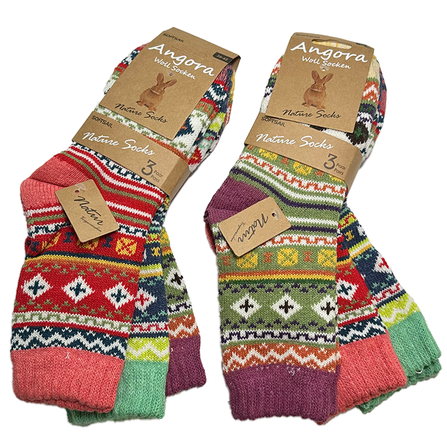 3-9 Paar Damen Angorawollsocken Vintage warme Vintage stil Wintersocken Geschenk 35-38 39-42