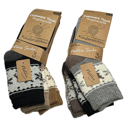 6/12 Paar Superweiche Kinder Cashmere Touch Angorawolle Socken – Größen 27-30 & 31-34