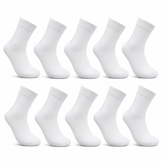 10-30 Paar Herrensocken Weiß 95% Baumwolle Strümpfe Socken 39-46 Komfortable