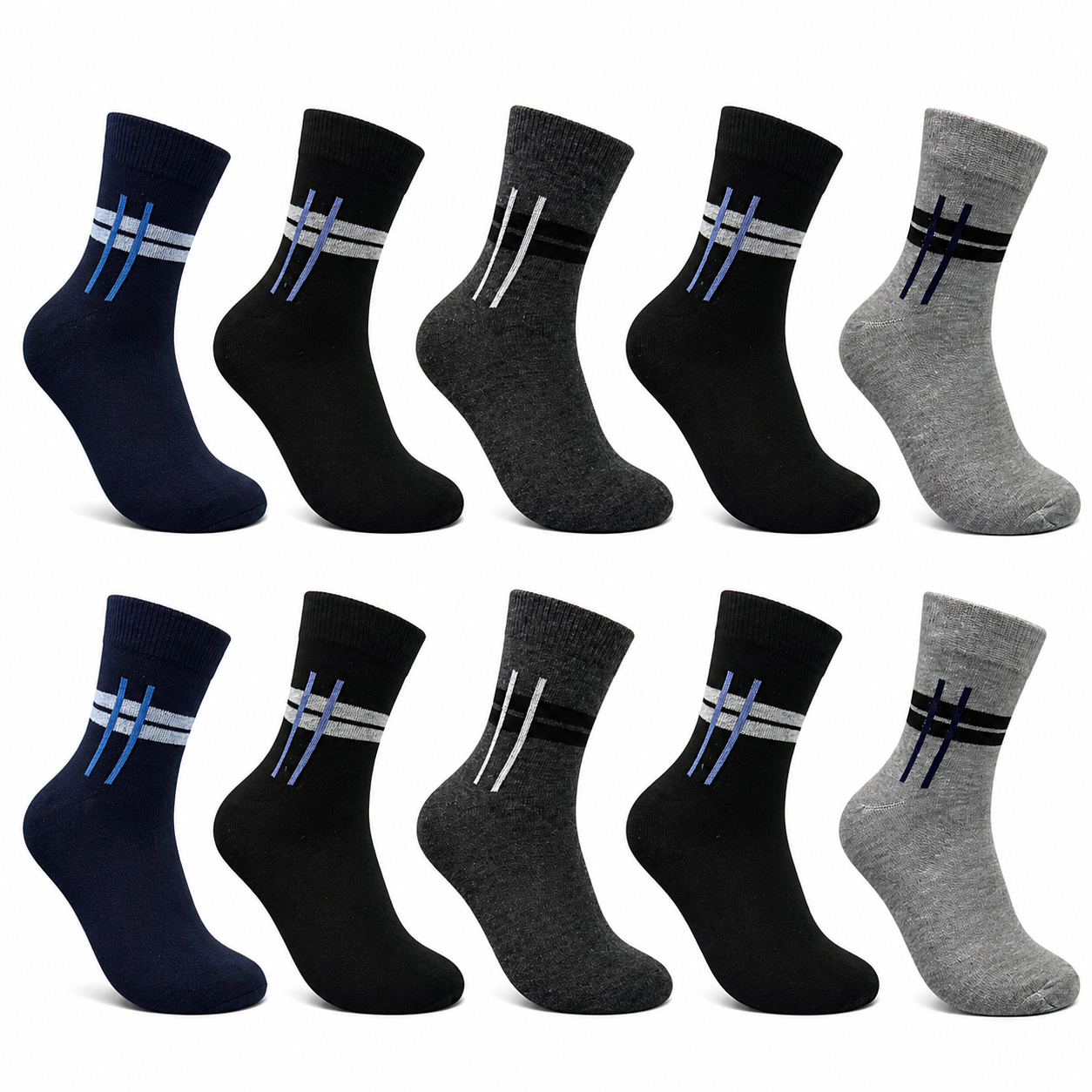 Herren Baumwollsocken im Vorteilspack – 10 bis 30 Paar | 95% Baumwolle | Größen 39–42 & 43–46