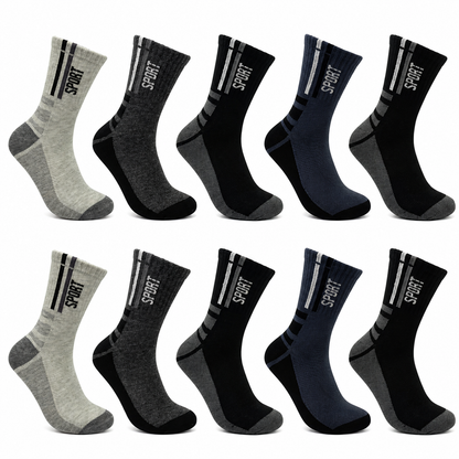 10-30 Paar Herren Sportsocken Baumwolle, Tennissocken Freizeit und Arbeitssocken