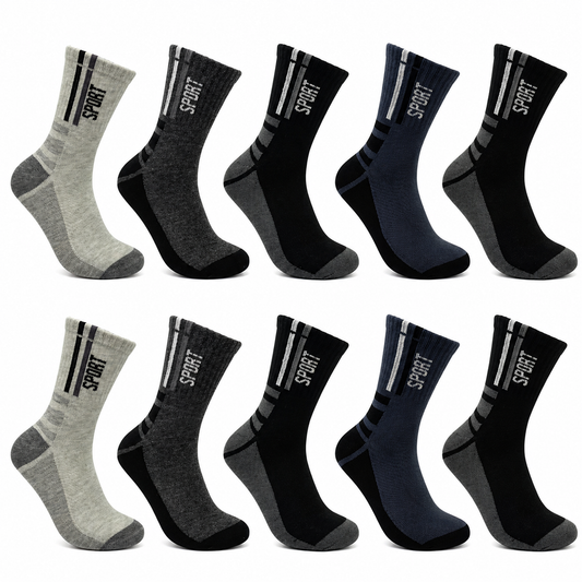10-30 Paar Herren Sportsocken Baumwolle, Tennissocken Freizeit und Arbeitssocken