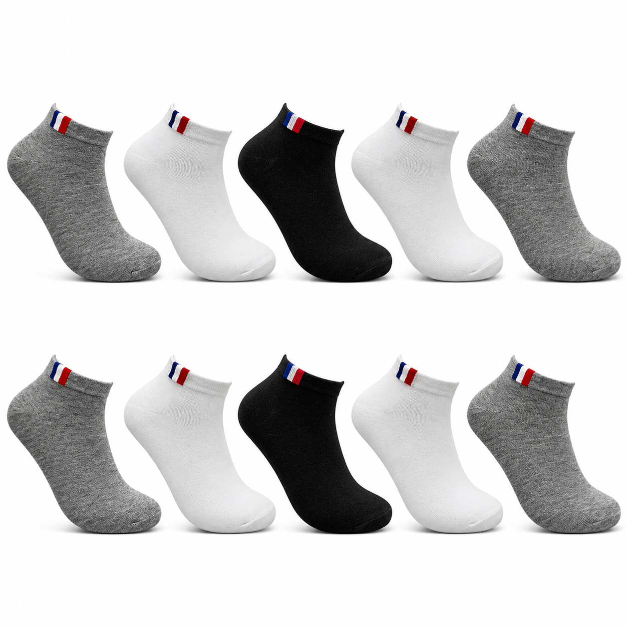 10 oder 20 Paar Damen Sneaker Socken Baumwolle 35-42 Top-Qualität – Basic Set