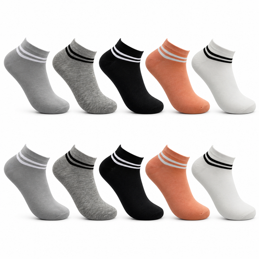 10 oder 20 Paar Damen Sneaker Socken Baumwolle 35-42 Top-Qualität – Basic Set