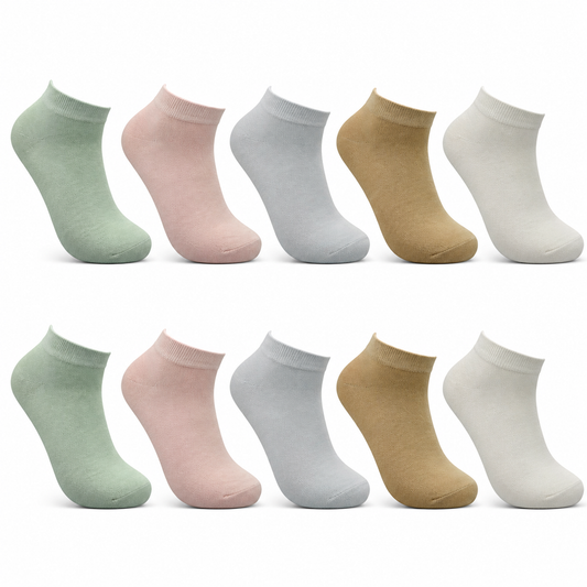 10 oder 20 Paar Damen Sneaker Socken Baumwolle 35-42 Top-Qualität – Basic Set