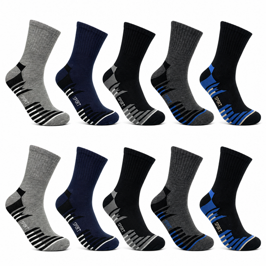 10-30 Paar Herren Sportsocken Baumwolle, Tennissocken Freizeit und Arbeitssocken