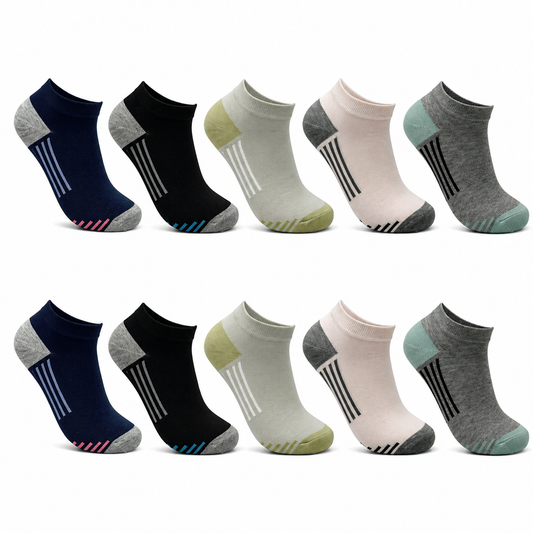10 oder 20 Paar Damen Sneaker Socken Baumwolle 35-42 Top-Qualität – Basic Set