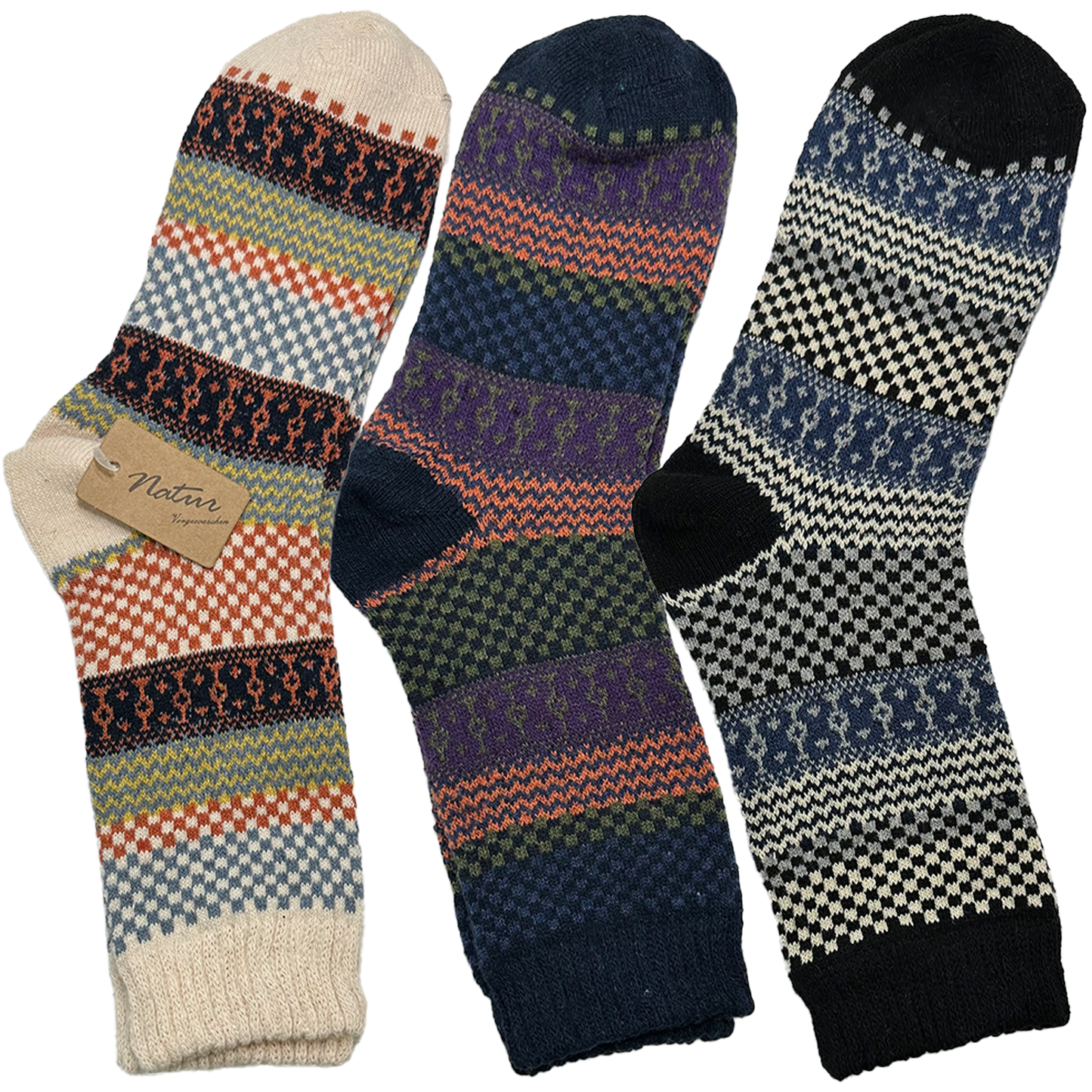 3-9 Paar Herren & Damen Angorawollsocken Vintage warme Vintage stil Wintersocken Geschenk 39-42 43-46