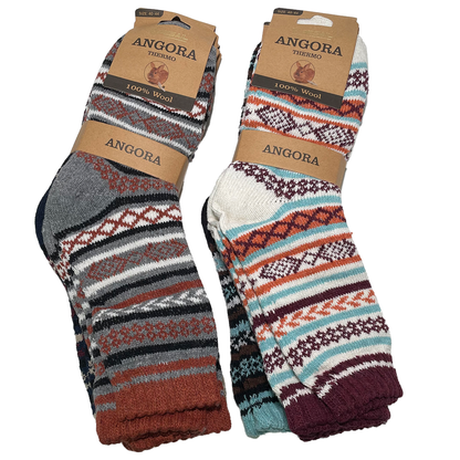 4/8 Paar Angora Vintage Socken Herren Damen Thermostrümpfe Wolle Wintersocken