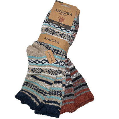 4/8 Paar Angora Vintage Socken Herren Damen Thermostrümpfe Wolle Wintersocken