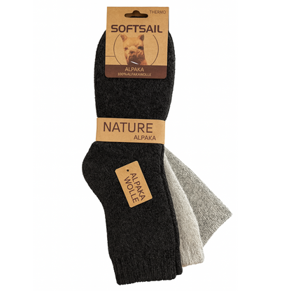 3er Pack Alpakasocken Damen & Herren | Größen 39-42 & 43-46 | 95% Alpakawolle, 5% Elastan | Thermo Warm & Atmungsaktiv