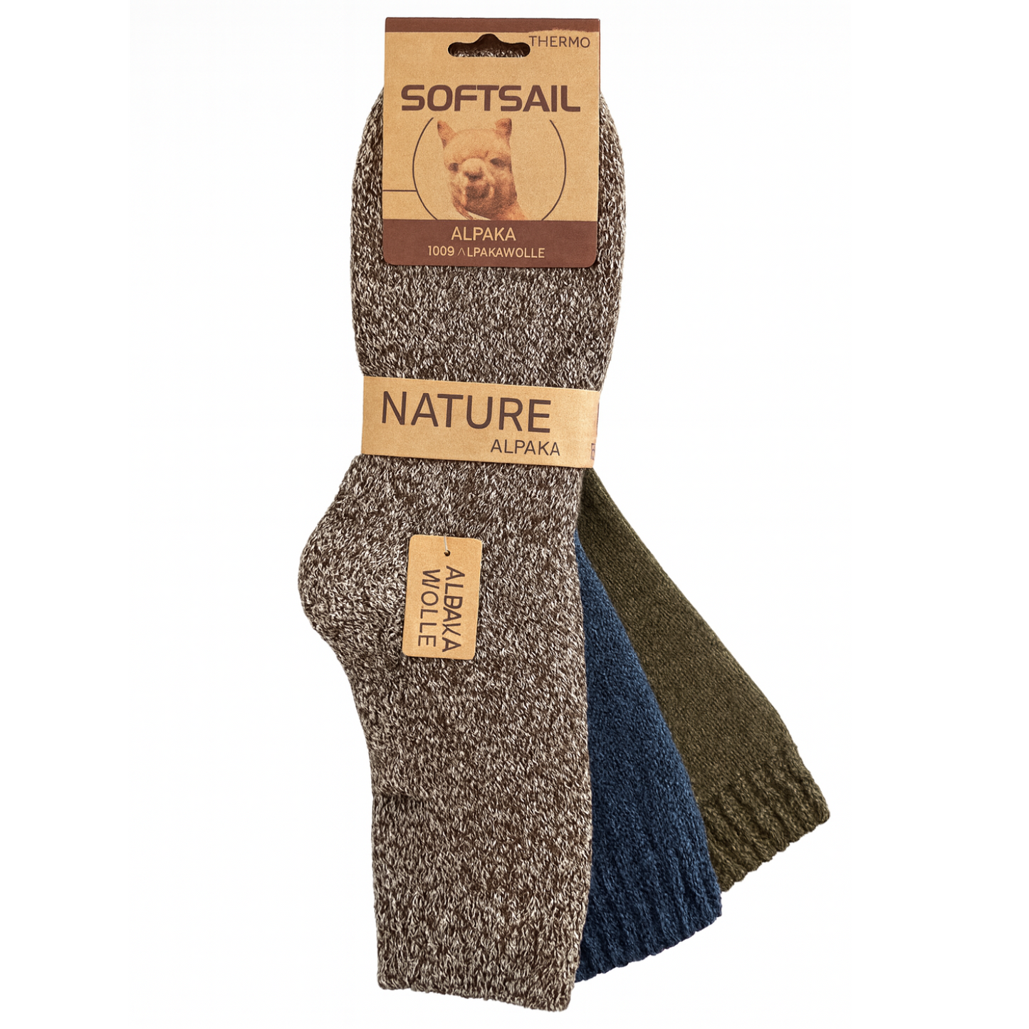 3er Pack Alpakasocken Damen & Herren | Größen 39-42 & 43-46 | 95% Alpakawolle, 5% Elastan | Thermo Warm & Atmungsaktiv