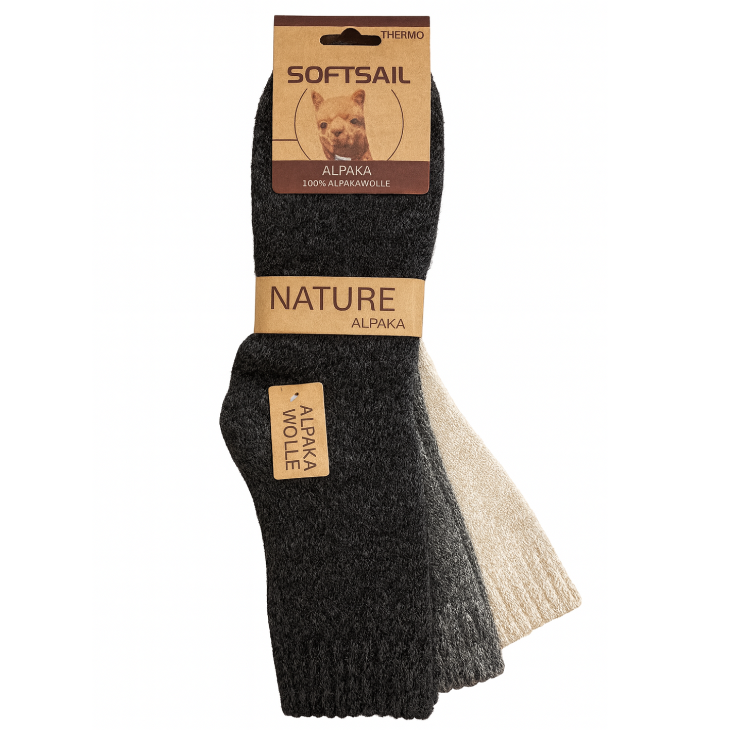3er Pack Alpakasocken Thermo Unisex | 35-38 & 39-42 | 95% Alpaka