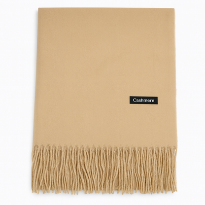 Luxus Cashmere Schal Damen & Herren in Beige  – 70% Kaschmir 30% Viskose – XXL Winter Schal 200x75 cm – 215g leicht – Weicher Pashmina Schal in vielen Farben – Eleganter Premium Winterschal