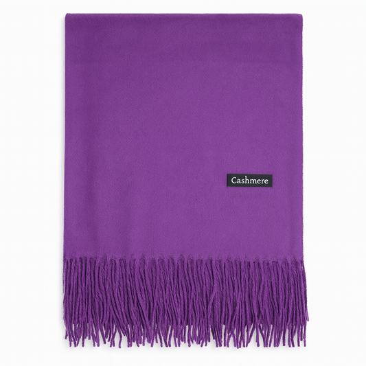 Luxus Cashmere Schal Damen & Herren in Lila  – 70% Kaschmir 30% Viskose – XXL Winter Schal 200x75 cm – 215g leicht – Weicher Pashmina Schal in vielen Farben – Eleganter Premium Winterschal