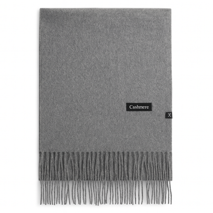 Luxus Cashmere Schal Damen & Herren in Hell-Grau  – 70% Kaschmir 30% Viskose – XXL Winter Schal 200x75 cm – 215g leicht – Weicher Pashmina Schal in vielen Farben – Eleganter Premium Winterschal