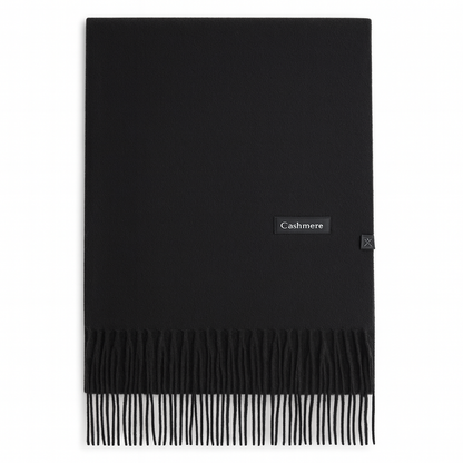 Luxus Cashmere Schal Damen & Herren in Schwarz – 70% Kaschmir 30% Viskose – XXL Winter Schal 200x75 cm – 215g leicht – Weicher Pashmina Schal in vielen Farben – Eleganter Premium Winterschal