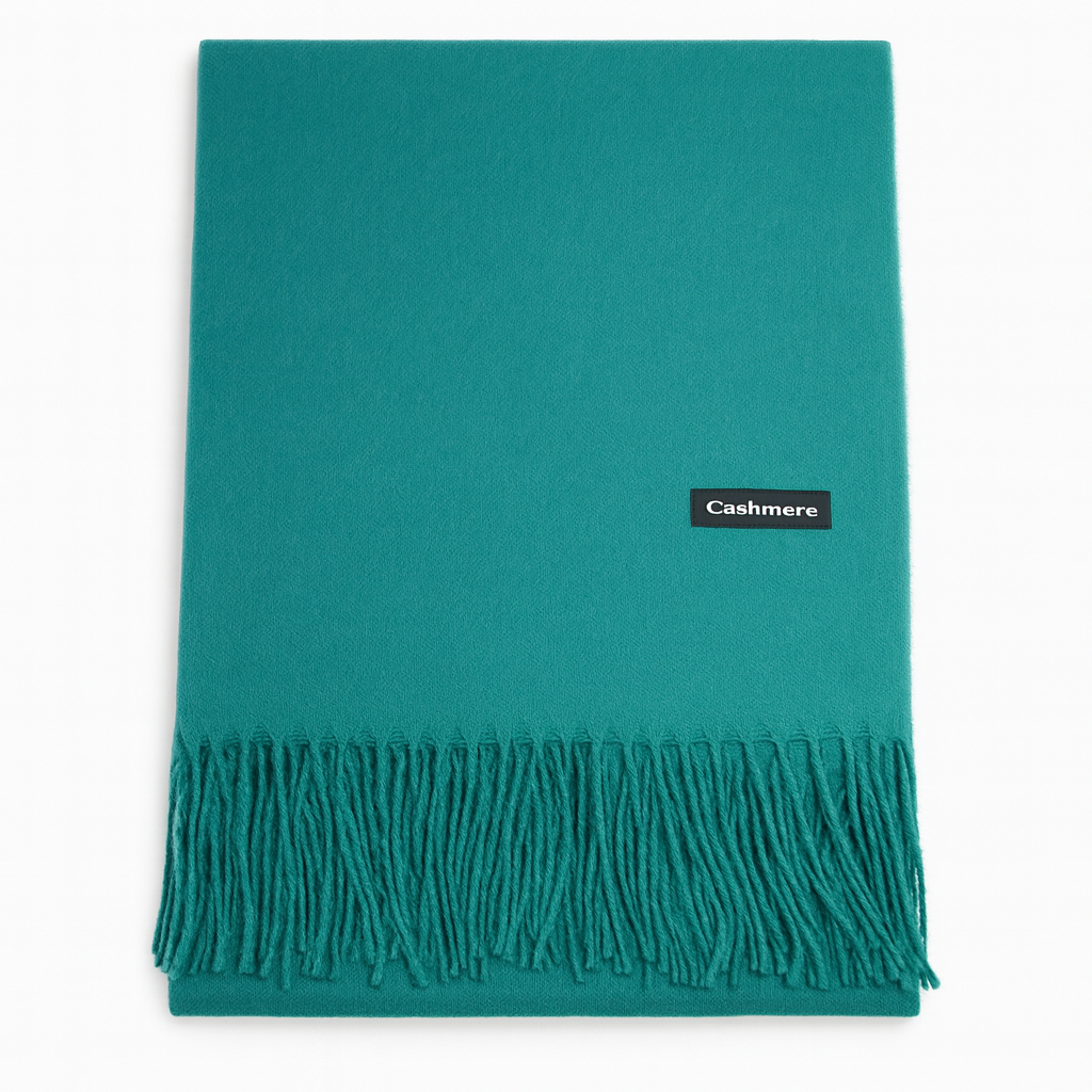 Luxus Cashmere Schal Damen & Herren in Türkis – 70% Kaschmir 30% Viskose – XXL Winter Schal 200x75 cm – 215g leicht – Weicher Pashmina Schal in vielen Farben – Eleganter Premium Winterschal