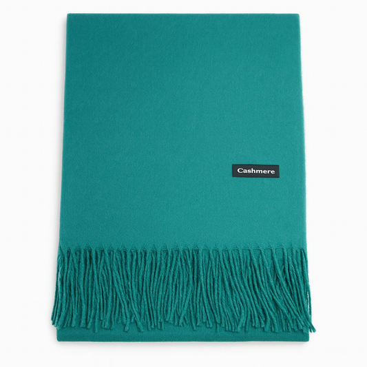 Luxus Cashmere Schal Damen & Herren in Türkis – 70% Kaschmir 30% Viskose – XXL Winter Schal 200x75 cm – 215g leicht – Weicher Pashmina Schal in vielen Farben – Eleganter Premium Winterschal