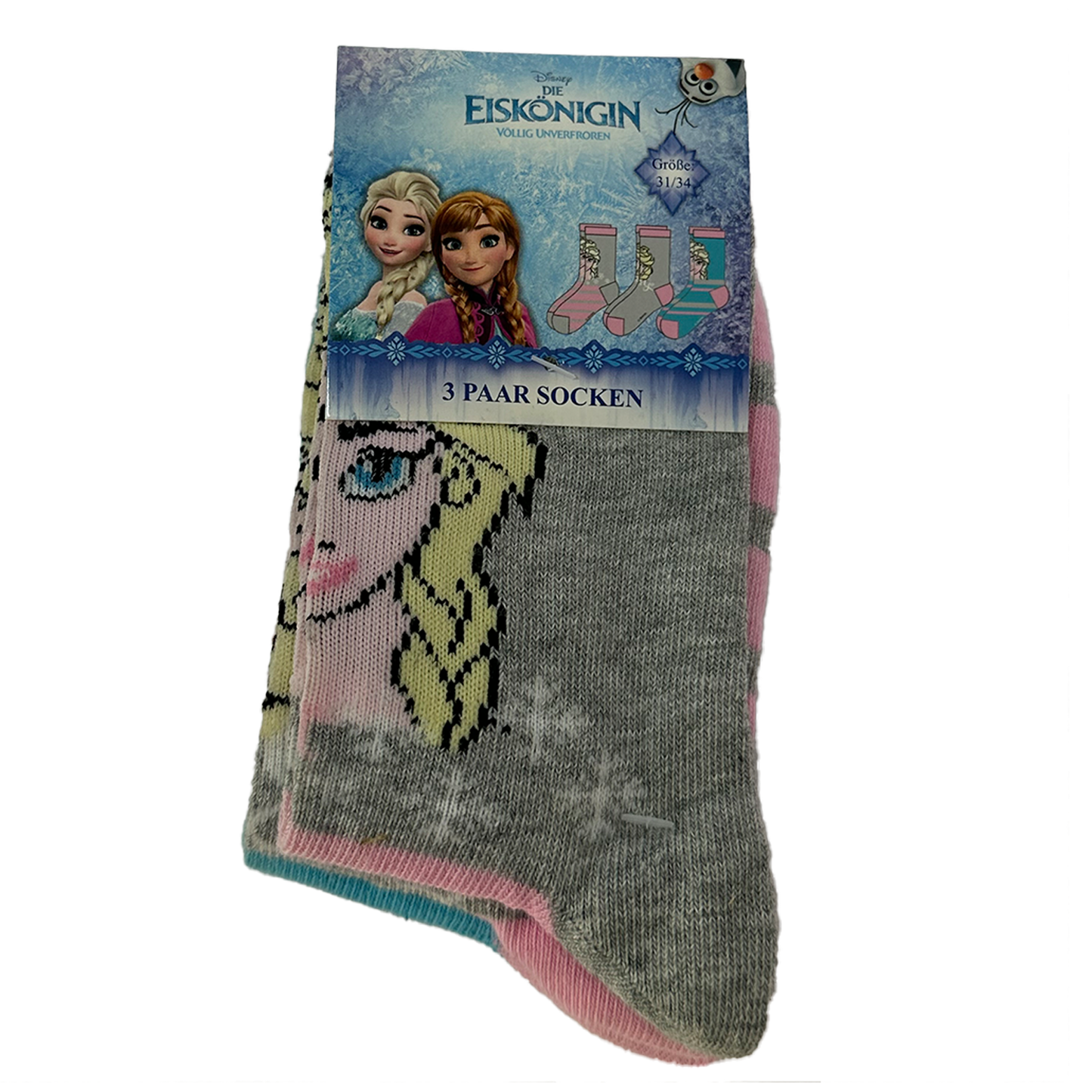 6er Pack Disney Die Eiskönigin Socken für Kinder – Größen 27-30, 31-34, 35-38 – Weiche & Strapazierfähige Kindersocken