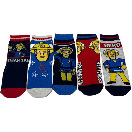 5er Pack Fireman Sam Socken  für Kinder – Öko-Tex Standard 100 zertifiziert – Größen 23-26, 27-30, 31-34 Bequeme & Strapazierfähige Kindersocken