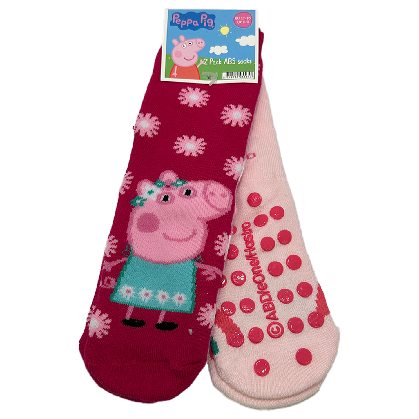2er Pack PeppaPig Kinder ABS-Socken – Kuschelweich & Rutschfest 23-26, 27-30