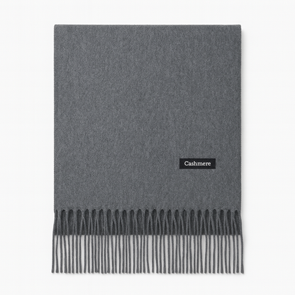 Luxus Cashmere Schal Damen & Herren in Grau  – 70% Kaschmir 30% Viskose – XXL Winter Schal 200x75 cm – 215g leicht – Weicher Pashmina Schal in vielen Farben – Eleganter Premium Winterschal